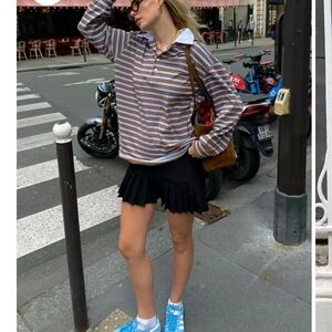 The room antwerp long sleeve blue and brown